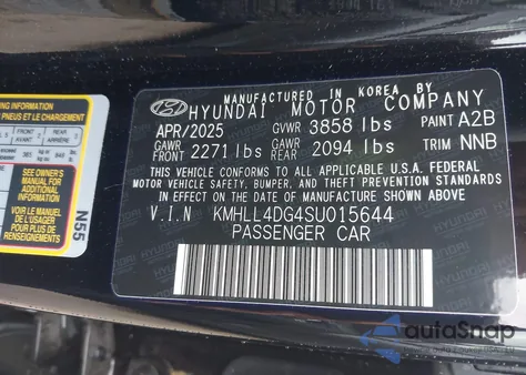 2025 Hyundai Elantra Se from USA, damaged, VIN KMHLL4DG4SU015644